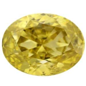  1 Carat Canary Yellow Rose Oval Cut Loose Diamond Jewelry