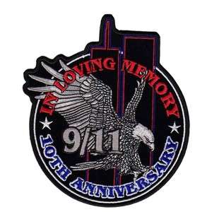 EAGLE & WORLD TRADE CENTER TOWER SHADOW PATCH 10th ANN.  