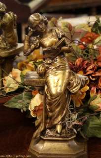 Bronze Antique Signed Rigual Sculpture of a Woman  