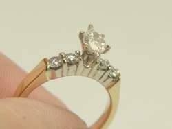 14K Yellow Gold .71ct Marquise Diamond Engagement Ring  