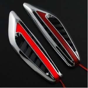 Safe Driving Chrome Plating Red Lens LED Roadster Coupe Turbo Racing 
