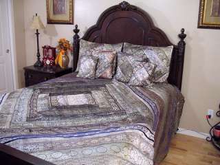Vintage Zari Indian Luxury Coverlet Bedspread Bedding  