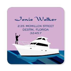  Rock the Boat Female Label Square Birthday Stickers 