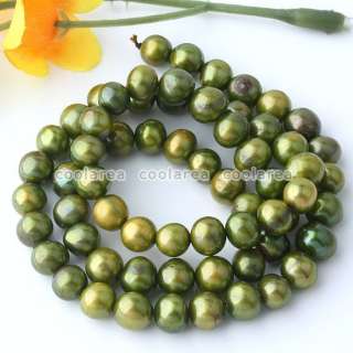 Dark Green Cultured Freshwater Pearls Nugget Bead 6 7mm  