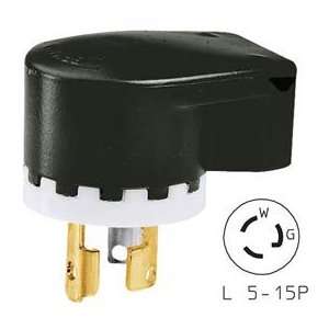   Techspec® Plug Ang, L5 15, 15a, 125v, Black/White