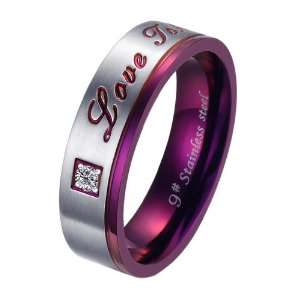Brand New Titanium Stainless Steel Promise Ring Love Couple Wedding 