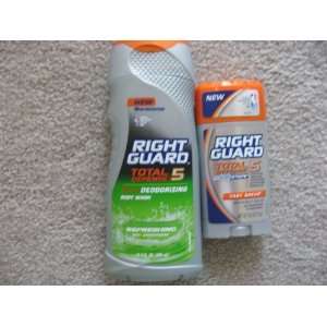 Right Guard Total Defense 5, 5 in 1 Deodorizing Hair & Body Wash Plus 