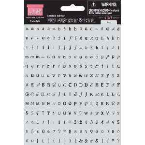  Mini Alphabet Stickers 4 Inch by 6 Inch Sheets, 2/Pkg, Fog 
