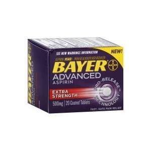  Bayer Advanced Aspirin Extra Strength, 500mg, 100 Coated 
