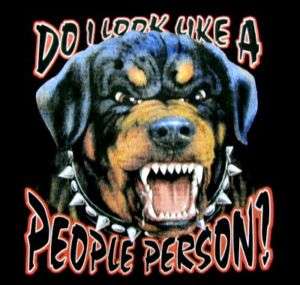 DO I LOOK LIKE A PEOPLE PERSON ROTTWEILER T SHIRT WS123  