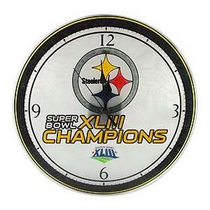   Steelers Super Bowl XLIII Champs Art Glass Clock