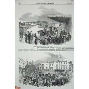   1851 Queen Railway Station Doncaster Angel Hotel Print