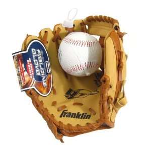 Franklin Field Flex 9.5 Tan Baseball Glove with Ball   Left Hand 