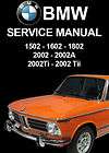BMW 1502, 1602, 1802, 2002, 2002Tii Workshop Manual CD