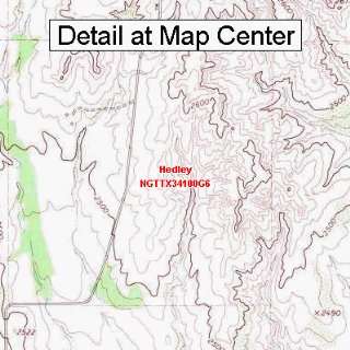 USGS Topographic Quadrangle Map   Hedley, Texas (Folded/Waterproof 