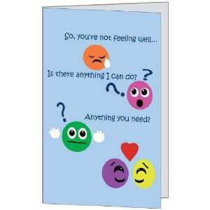 Get Well Blue Sick Ill Recover Love Funny Humor Greeting Card 5x7 by 