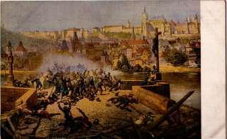 Postcard 920625 Battle Bridge in Prague 1648 Art  