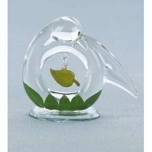  Club Pack of 48 Glass Birds With Leaves Figurines Party 