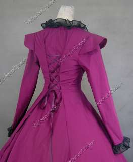 Gothic Victorian Cotton Satin Ball Gown Dress 167 M  