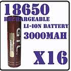 16x RECHARGEABLE 3.7 V 18650 3000mAh li ion Battery GTL  