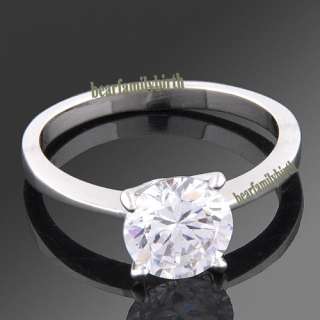 18K white GOLD GP Swarovski crystal wedding ring 1763  