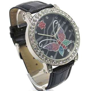   BIG oversize Diamante Watch Butterfly Choice of 4 colours  