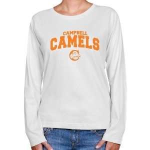 Campbell Fighting Camels Ladies White Logo Arch Long Sleeve Classic 