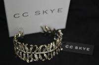 CC SKYE Luxe Pave Feather Cuff bracelet w/gift box NWT  