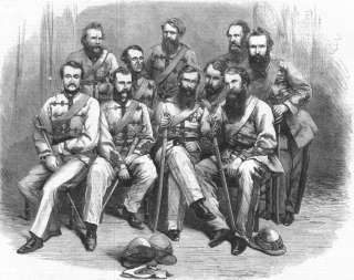 PAKISTAN Officers of 1st Punjab rifle corps, print, 1861  