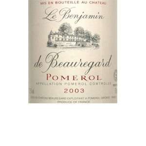  2003 Beauregard Pomerol Le Benjamin de Beauregard 750ml 