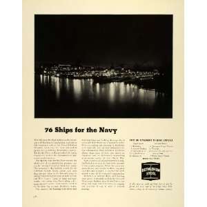   WWII Cruisers Cargo Ships Destroyers   Original Print Ad Home