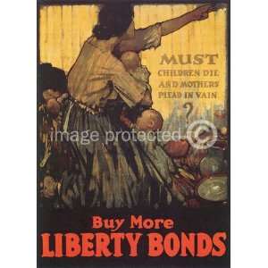  MUSt Children Die WW1 US Vintage Propaganda Poster   11 x 