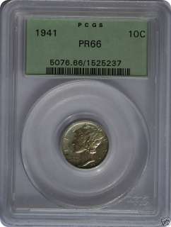 1941 Silver Mercury Dime Gem Proof PCGS PR66  