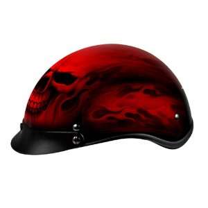  Hot Leathers Flaming Skull Helmet Small Automotive
