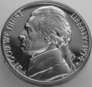 Jefferson Nickel 1974 S Proof US Coins  