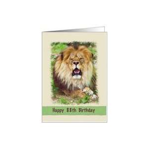  Birthday, 88th, Reposeful Lion Card Toys & Games