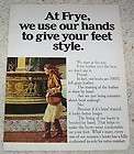 1978 ad Frye leather fashion Boots girl PRINT 1 page AD