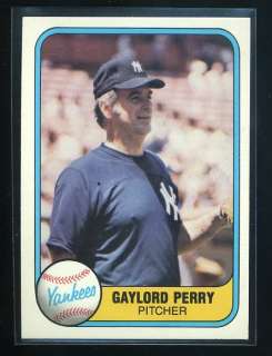 1981 Fleer #91 Gaylord Perry Yankees  
