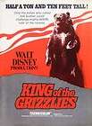KING OF THE GRIZZLIES great WALT DISNEY pressbook from 1970