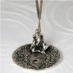  Round Metal Ganesh Incense Burner With Incense
