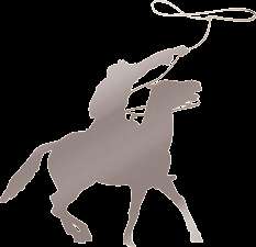 Horse & Cowboy with Lasso Outback Wild West Buffalo Bill Metallic 