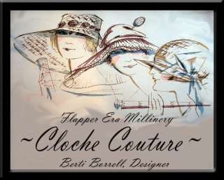 Darling~CLOCHE COUTURE~1920s Vintage Flair Flapper Hat  