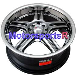   502 Chromium Black Wheels Rims 89 93 97 02 Honda Accord EX LX 4x114.3