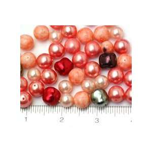  Mostly Pinks Mix Vintage Czech Glass Pearl Loose Beads 