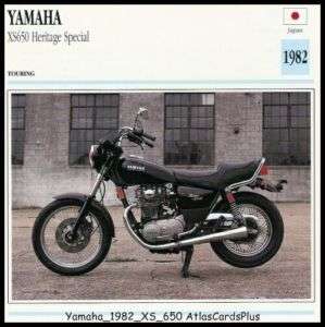 Motorcycle Pic Card 1982 Yamaha XS 650 Heritage Special  