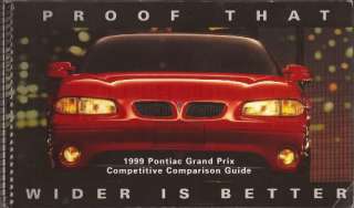 1999 99 Pontiac Grand Prix Comparison Guide brochure  