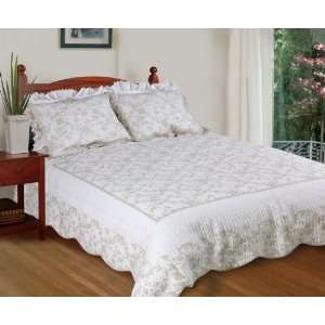 Word from Nature] 100% Cotton 3PC Floral Vermicelli Quilted Quilt Set 