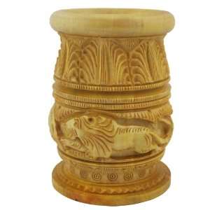  Pencil and Pen Holder in Wood Carvings of Indian Animals 