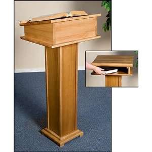  Pecan Stain Lectern with Shelf