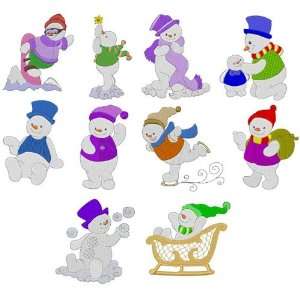 Snowman Embroidery Designs on Multi Format CD   StitchClix Designs 